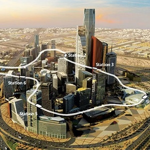在阿卜杜拉国王金融区(KAFD)所建立的6个高架车站,连接到整个利雅得地铁系统